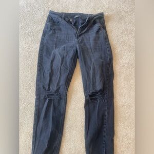 Distressed Black Jeans